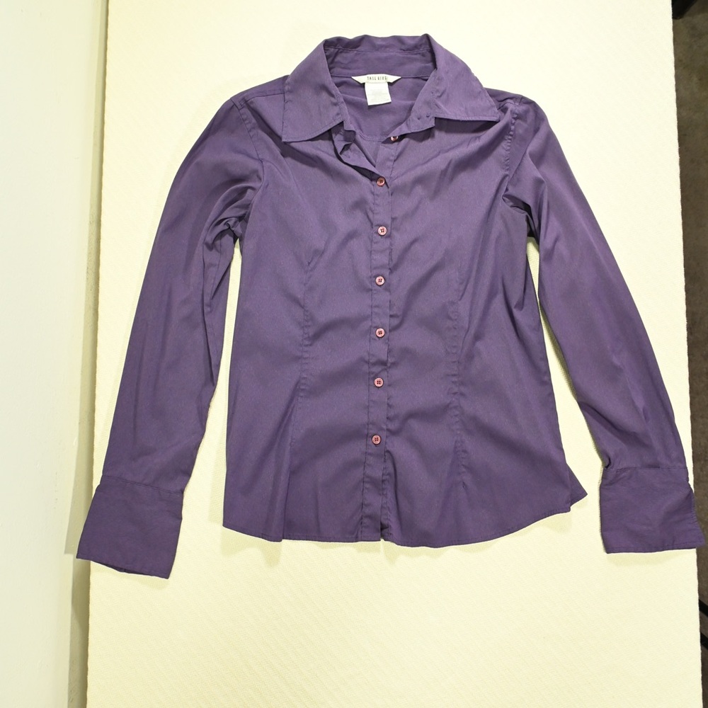 Tall Girl Purple Button-Down